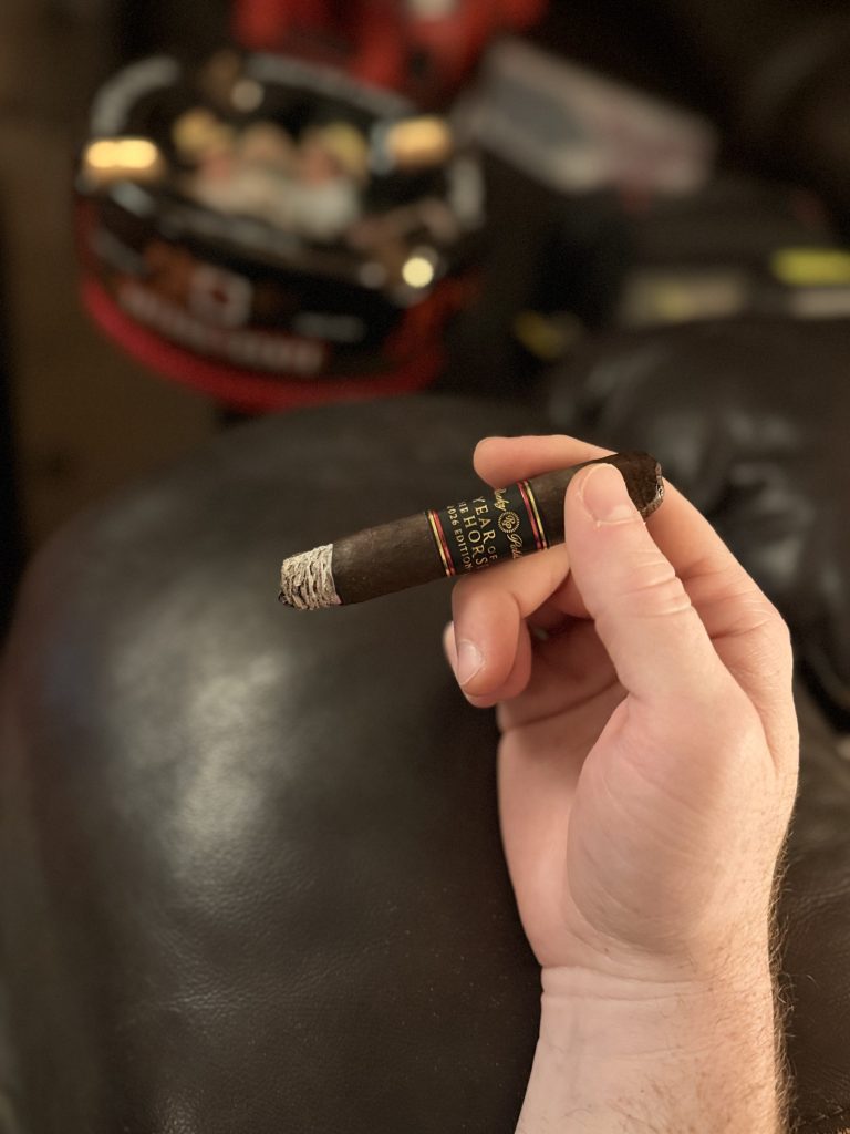 Rocky Patel Year of the Horse Churchill held during the smoking session